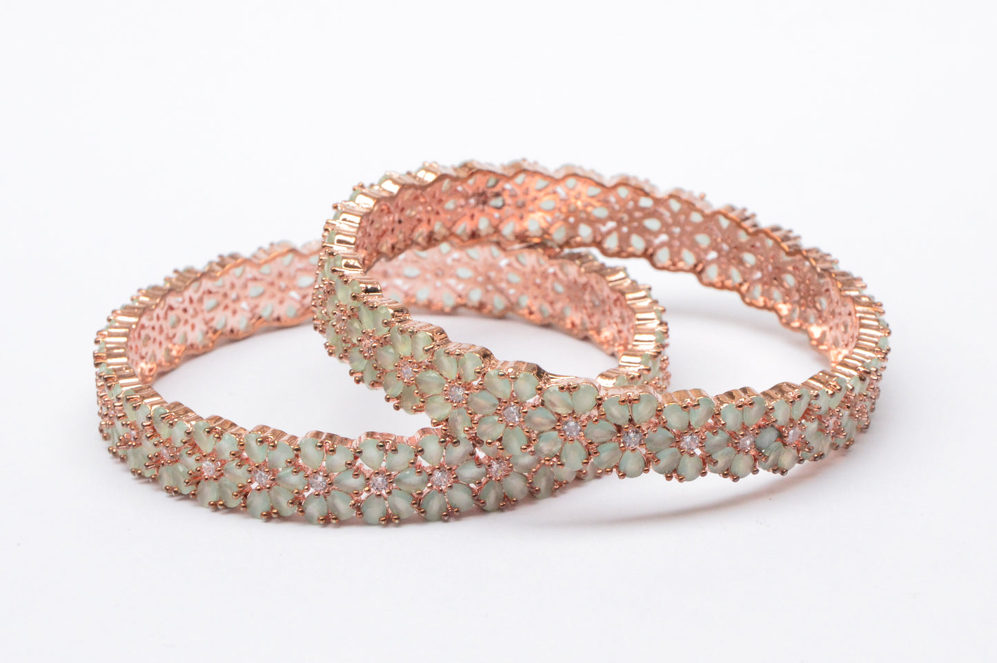 Taahira Mint Wreath Bangles - BanglesBay