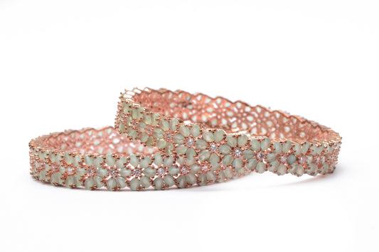 Taahira Mint Wreath Bangles - BanglesBay