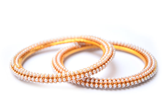 Aabidah Jadau Pearl Bangles - BanglesBay